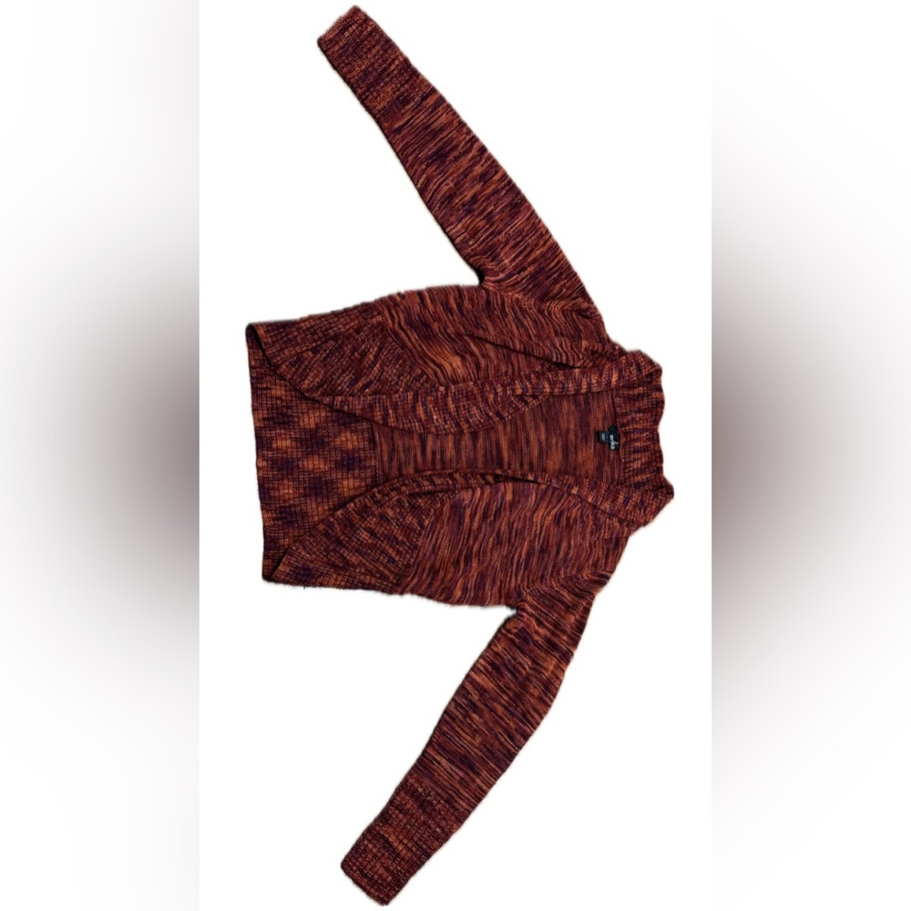 Brand,Erika,Women’s Cardigan,With,Red/Brown/Purple Colored Patterns, Size Large